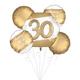 Golden Age 30th Birthday Foil Balloon Bouquet, 5pc